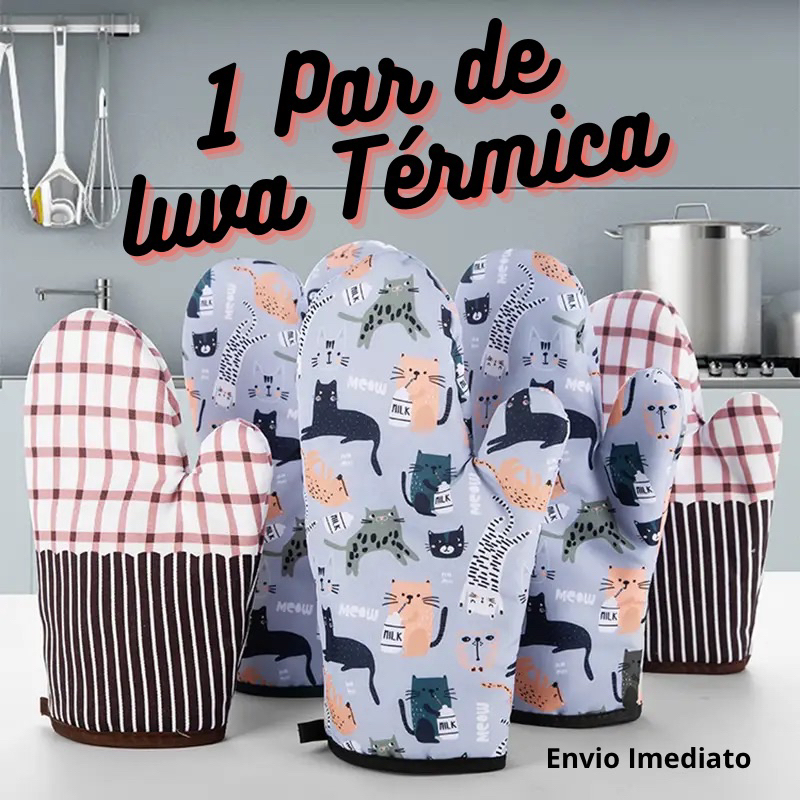 Par de Luvas Térmicas cozinha, forno, fogão ou Microondas.
