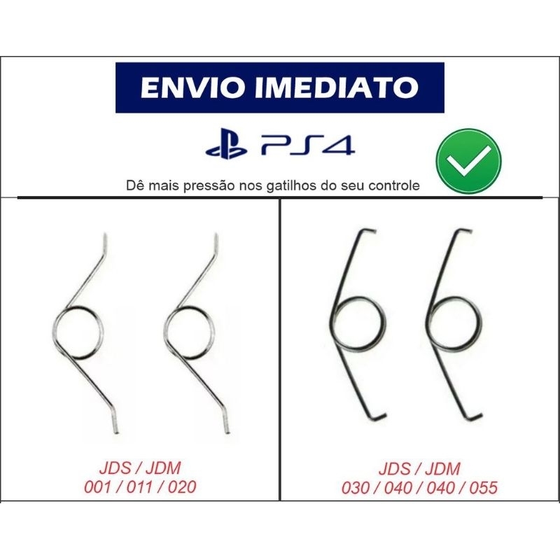 2 molas para botões r2 l2 controle ps4 ps5 reparo