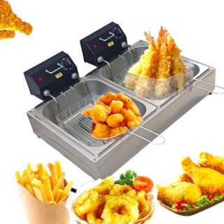 Fritadeira Elétrica Industrial 2 cubas de 5 litros Total 10 LITROS