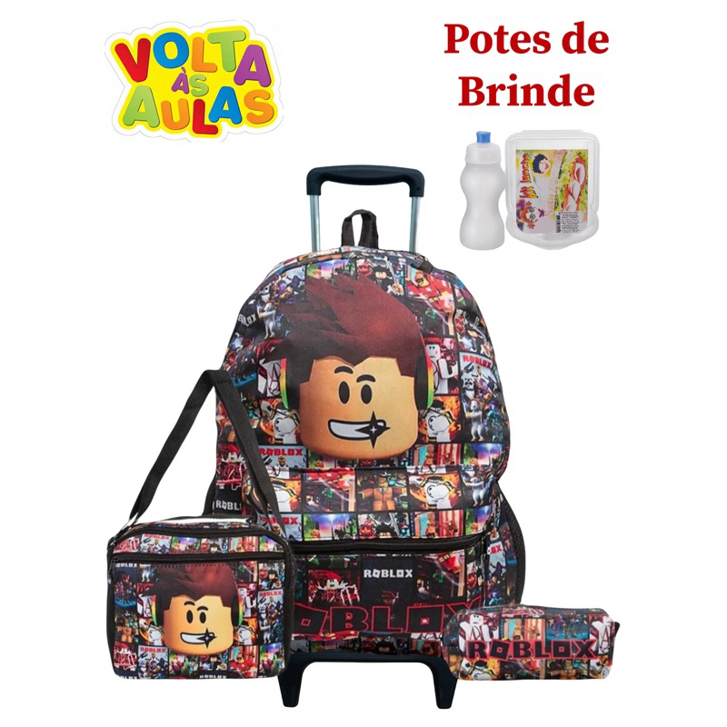 Mochila Infantil Rodinhas Menino Jogo Roblox Passeio Toys 2U - Kit