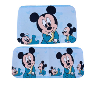 jogo de tapete 2 peças antiderrapantes mickey azul bebê