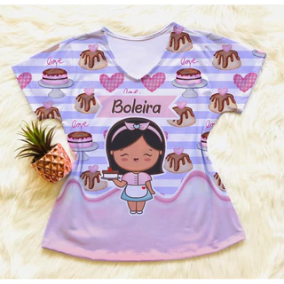 Camiseta T-shirt Profissão Boleira/Confeiteira Feminina