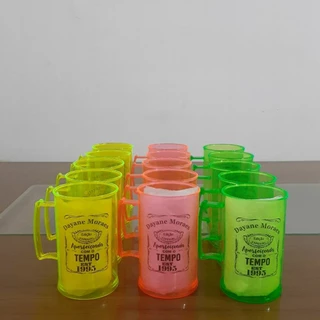 Canecas acrílicas 300ml personalizadas Aniversário - PERSONALIZAÇÃO DE 1 LADO