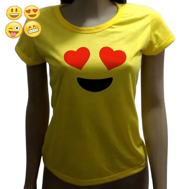 Emojies em modelos de camisetas