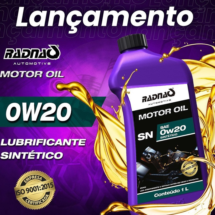 Óleo De Motor 0w20 100% Sintetico Bardahl Honda Fit 1.5 2019