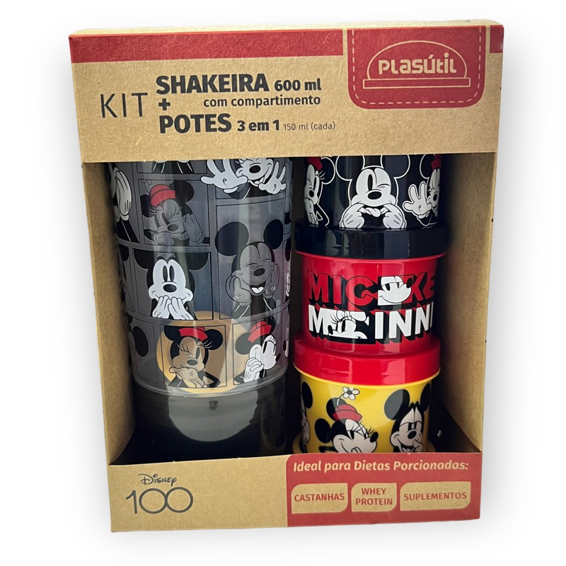 Kit Garrafa Shakeira Potes 3 Em 1 MICKEY Shopee Brasil