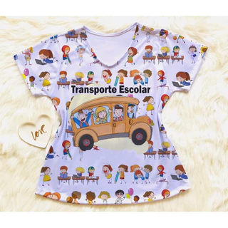 Camiseta T-shirt Transporte Escolar / Monitor Escolar feminina