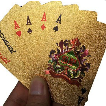 Baralho Dourado Ouro Brilho Luxo Poker Truco Cartas Jogos 