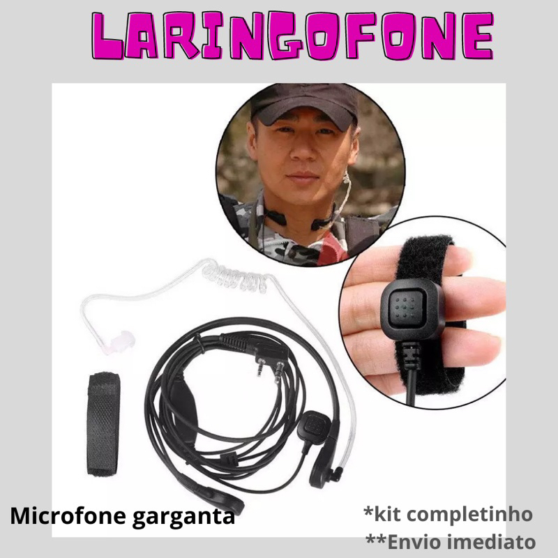 Laringofone microfone walkie-talkie baofeng kenwood.