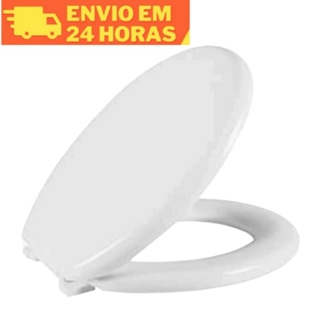 Assento Sanitário Almofadado Tampa de Vaso Universal Oval (Compatível com Todas as Marcas de Assento) Branco