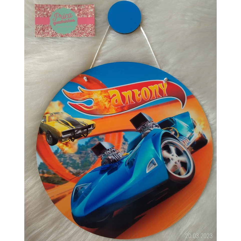 Quadro Carro Carrinho Hot Wheels Corrida Quarto Menino