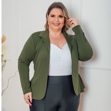 Blazer Plus Size Clássico Chumbo 001758 - PlusMan Brasil