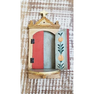 Lindo Oratório em Madeira de Parede 32 x 12 cm