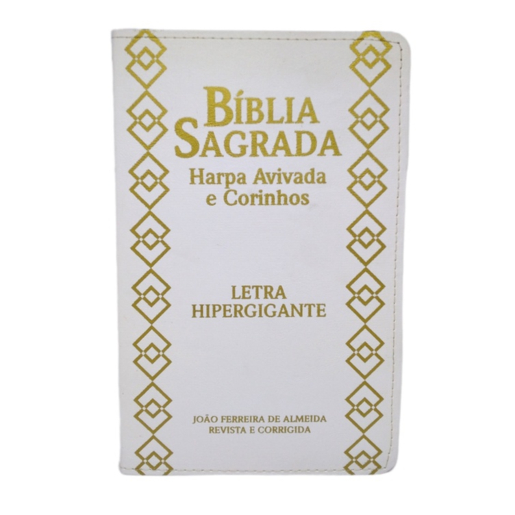 Bíblia Sagrada Branca Letra Grande Hipergigante Luxo Sb | Shopee Brasil