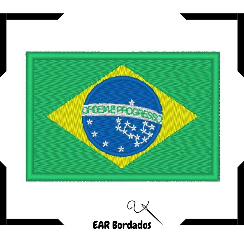 Patch Bordado Bandeira Brasil 5x7cm escolha a cor BDP290