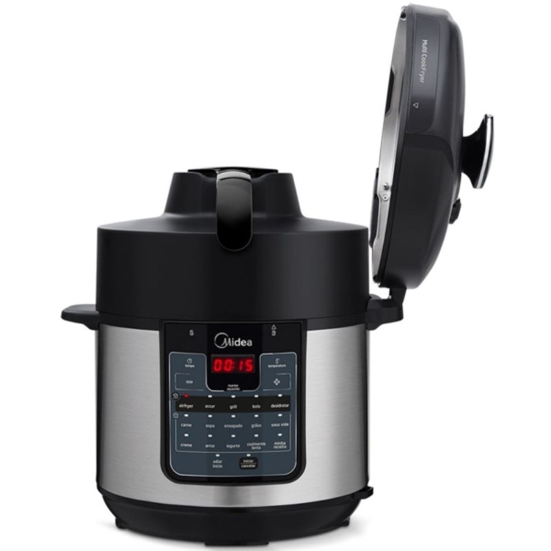 Panela de Pressão Elétrica Digital Midea Liva 6L, com Timer e Display  Digital, Inox, 220V - PPA72