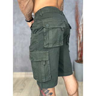 Shorts de carga jeans solto masculino com bolso grande, shorts