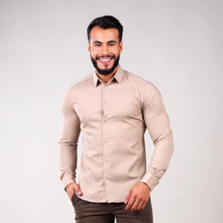 Camisa Social Preta Branca Vinho Azul Masculina Slim Fit Confort Básica Envio Imediato Passa Fácil