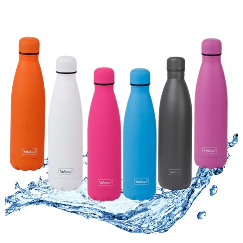 Garrafa Água Squeeze 500ml Térmica Inox Colorida Academia Escola