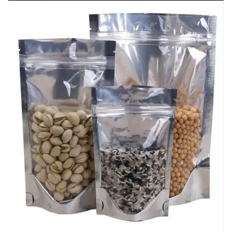 Saco Plástico Stand Up Pouch Metalizado c/ Visor 14x22x4 c/ 200 unidades