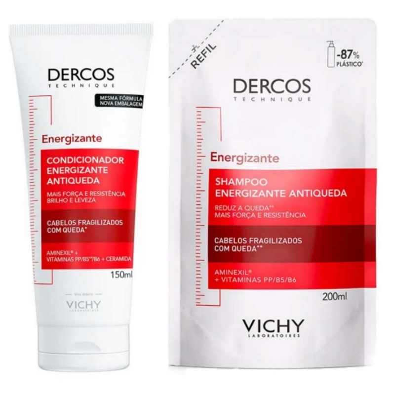Kit Shampoo e Condicionador - Energizante Antiqueda - Vichy Dercos ...