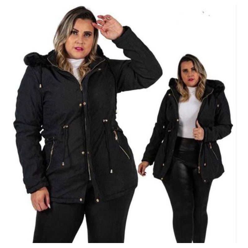 Jaqueta Parka Forrada Pelucia Plus Size S G2 ao G5