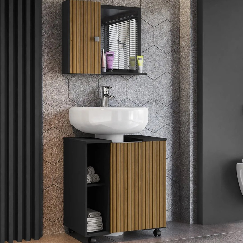 KIT de Gabinete para pia de Coluna e Espelheira Varias Cores QUEIMA DE ESTOQUE