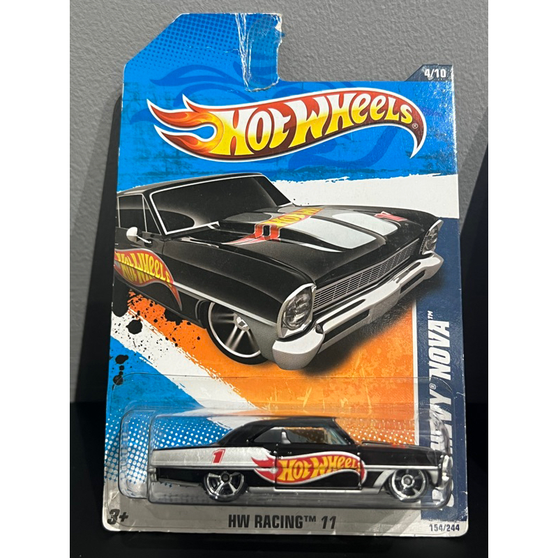 Hot Wheels 1968 Chevy Nova 1:64 Scale Die-Cast Car - 2009 Faster Than Ever Black Edition
