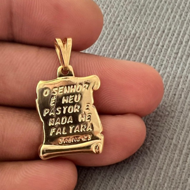 Salmo 23 Psalm 23 Spanish Necklace Stainless Steel or 18k Gold Dog