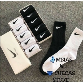 kit 12 Pares Meia Preta Meia Branca Meias Masculina Meia Cano Alto Promoção Oferta