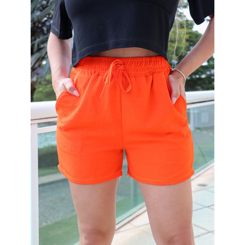 Short Feminino Color Sarja 092882 Laranja