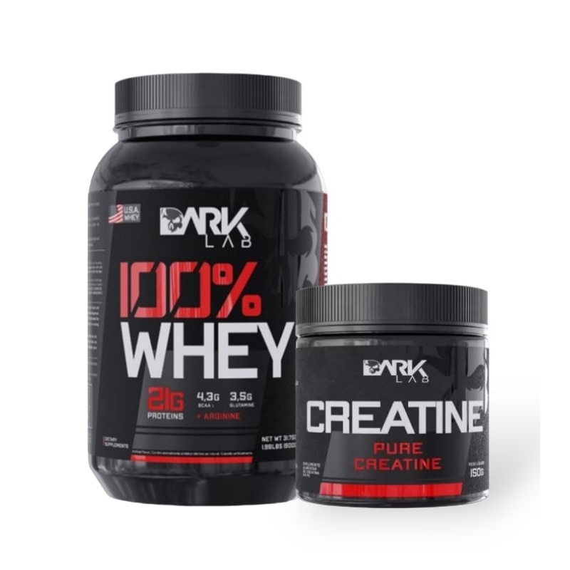 Combo 100 Whey Protein 900g Creatina Pure 150g Dark Lab Shopee Brasil