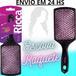 Escova Raquete para Cabelo beleza Almofadada Ricca - Basic Racket (249)
