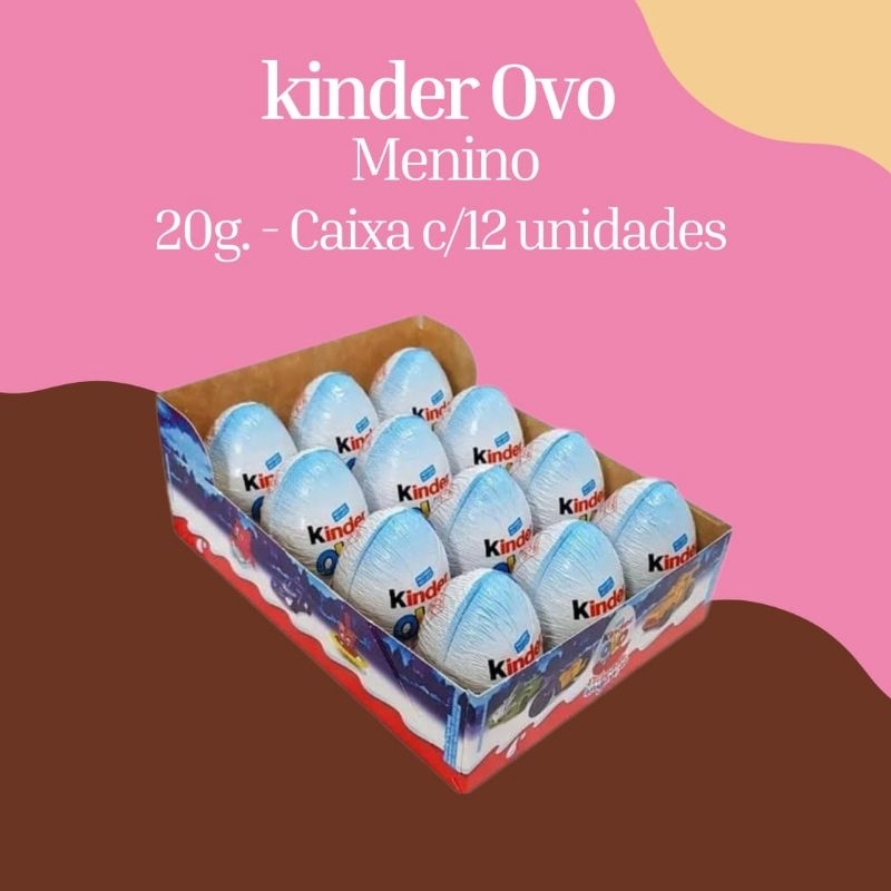 Kinder Ovo Meninos 20g C/ 12 Unidades