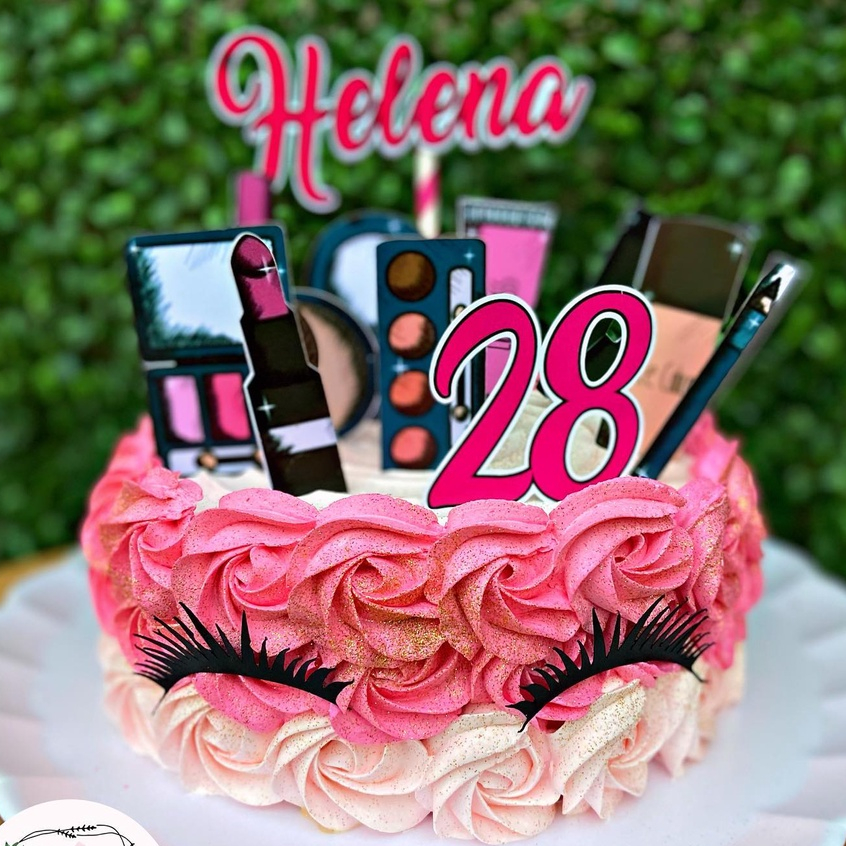 bolo com topo de maquiagem em Promoção na Shopee Brasil 2023, bolo de  maquiagem adulto 
