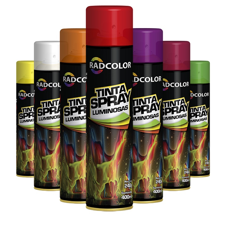 Tinta em Spray Luminosos 400ML Radcolor - Diversas Cores | Shopee Brasil