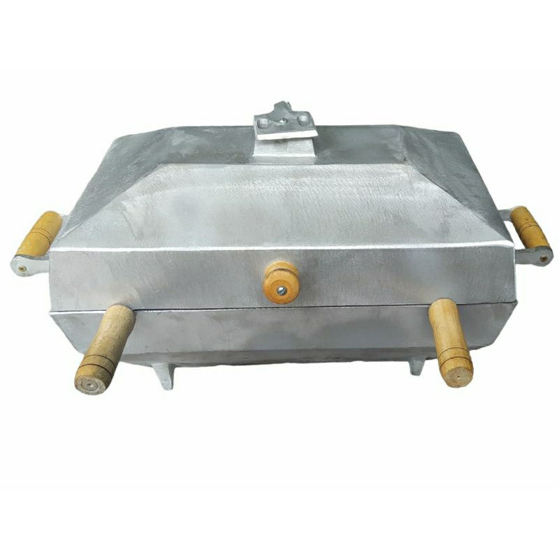 Churrasqueira a bafo quadrada grande, em alumínio fundido, direto da fábrica