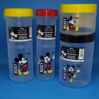 Pote De Plástico Redondo Mickey Com Tampa - Organizador -Vários Tamanhos - Tiba