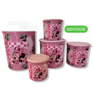 Kit Mantimentos Plástico Minnie e Mickey Jogo 5 Peças