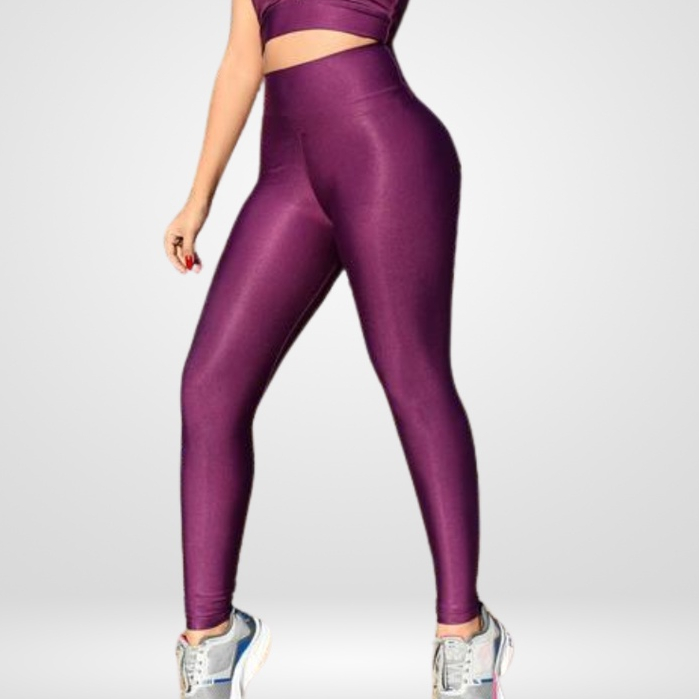 Calça Leggin Cós Alto Zero Transparência no Suplex Power Tecido Grosso ...