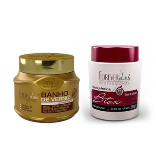 Banho de Verniz Forever Liss 250g + Botox Capilar Argan Oil Forever Liss - 250g