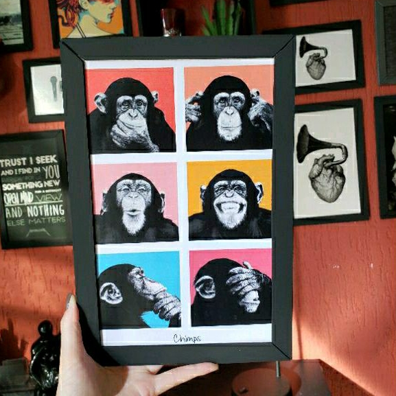 Quadro decorativo Monkeys Macacos | Shopee Brasil