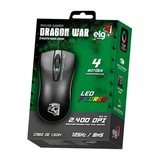 Mouse Gamer ELG Óptico 2400DPI Dragon War
