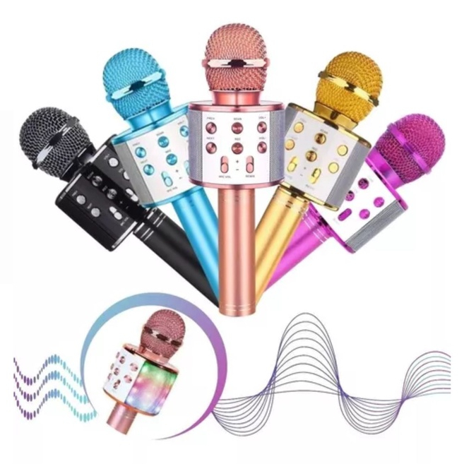 Microfone Sem Fio Youtuber Bluetooth Karaoke Reporter Colorido Efeito Voz Modo Gravação Função Selfie Original Envio Imediato