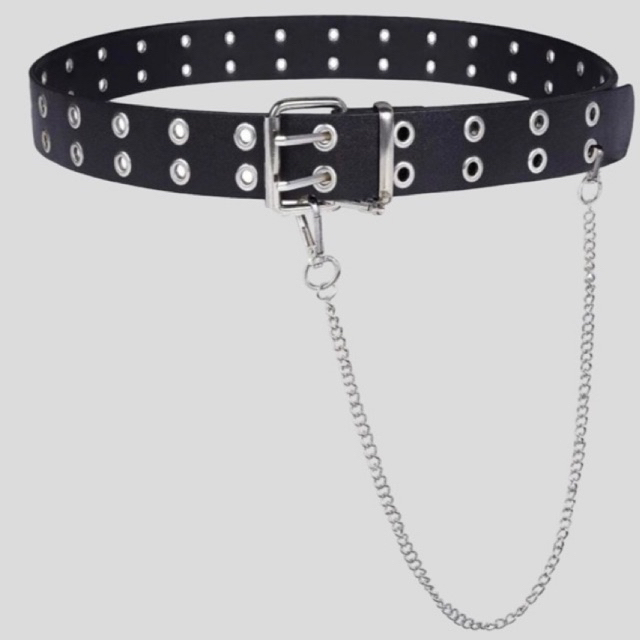 cinto punk Rock ilhós duplo com corrente grátis| Envio imediato