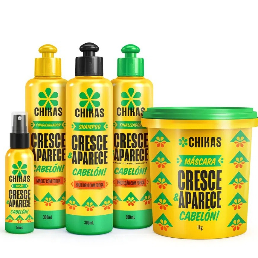 Kit Crescimento Capilar Cresce E Aparece Chikas Cosmeticos Sh + Cond+ ...