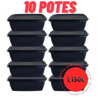 Kit 10 Potes 1.150 Litros Vasilhas De Alimentos Mantimentos Marmita
