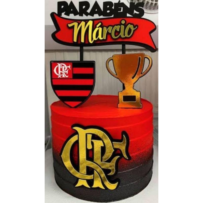 Topo de bolo futebol Flamengo