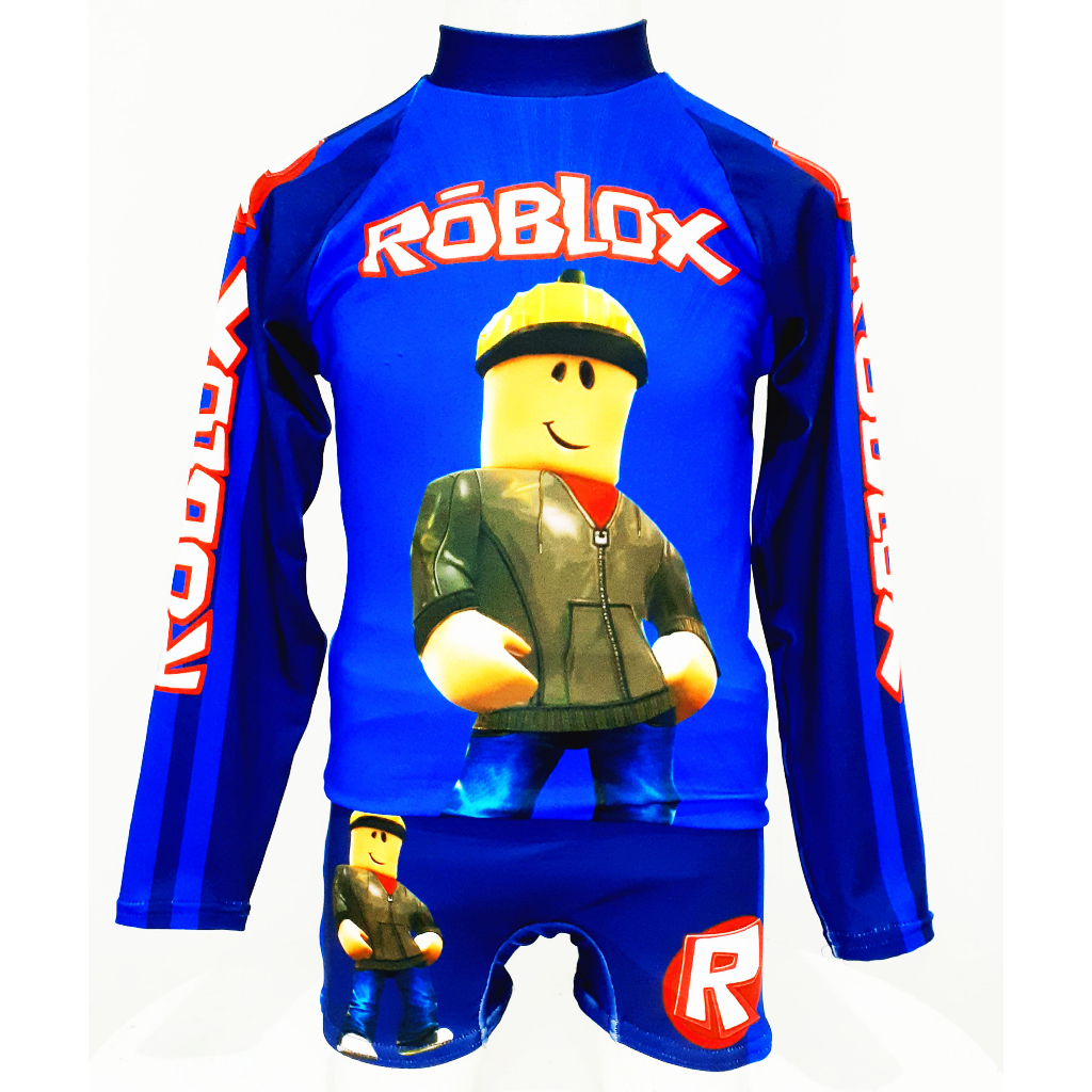 Camiseta Infantil Roblox Turma - Logo Azul