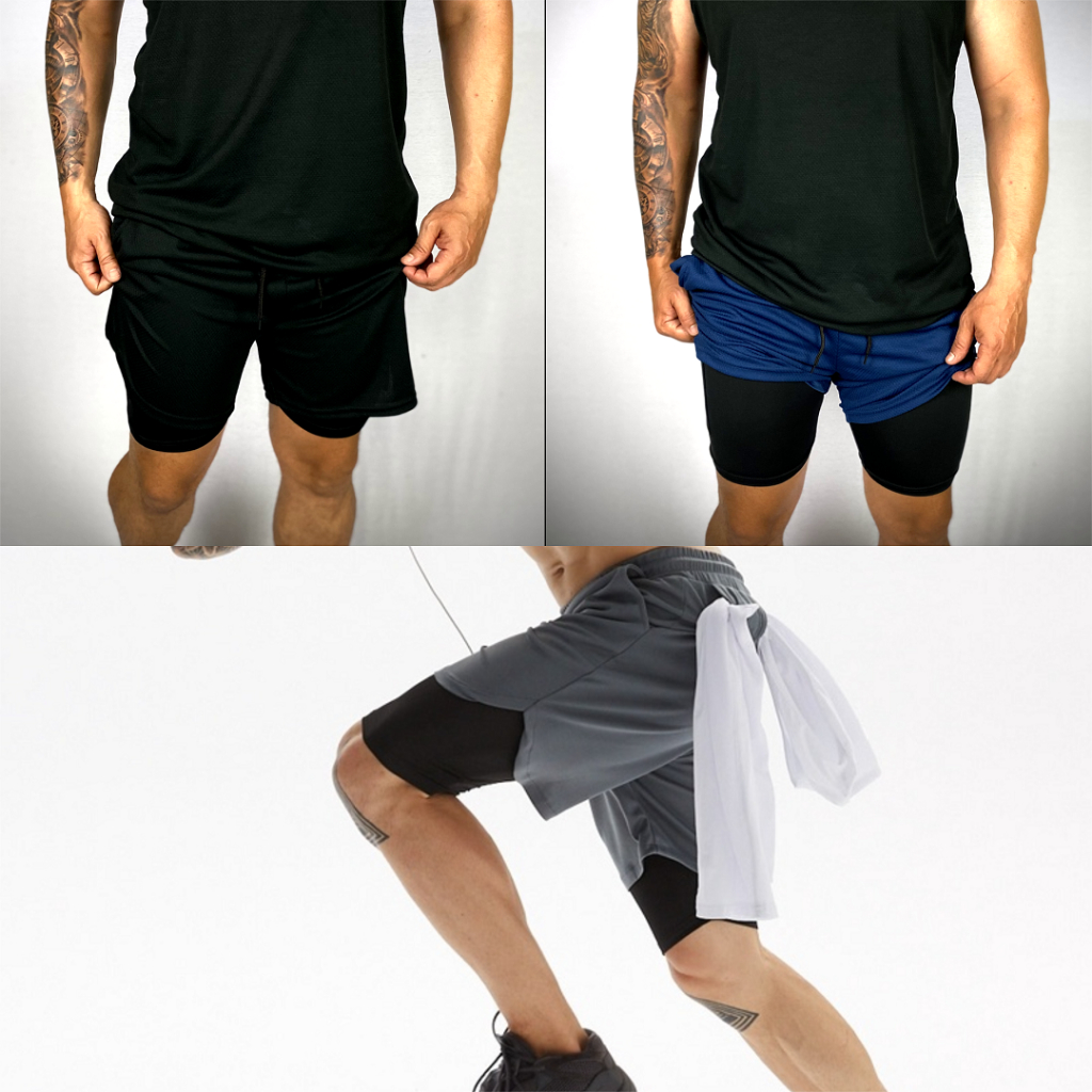 Kit com 7 Shorts Masculinos Forro Duplo | Shopee Brasil